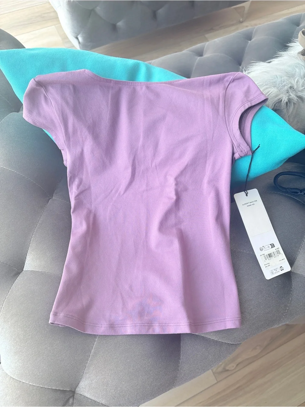 Alo Yoga Alosoft Back For More Tee Plum Kiss XXS NWT